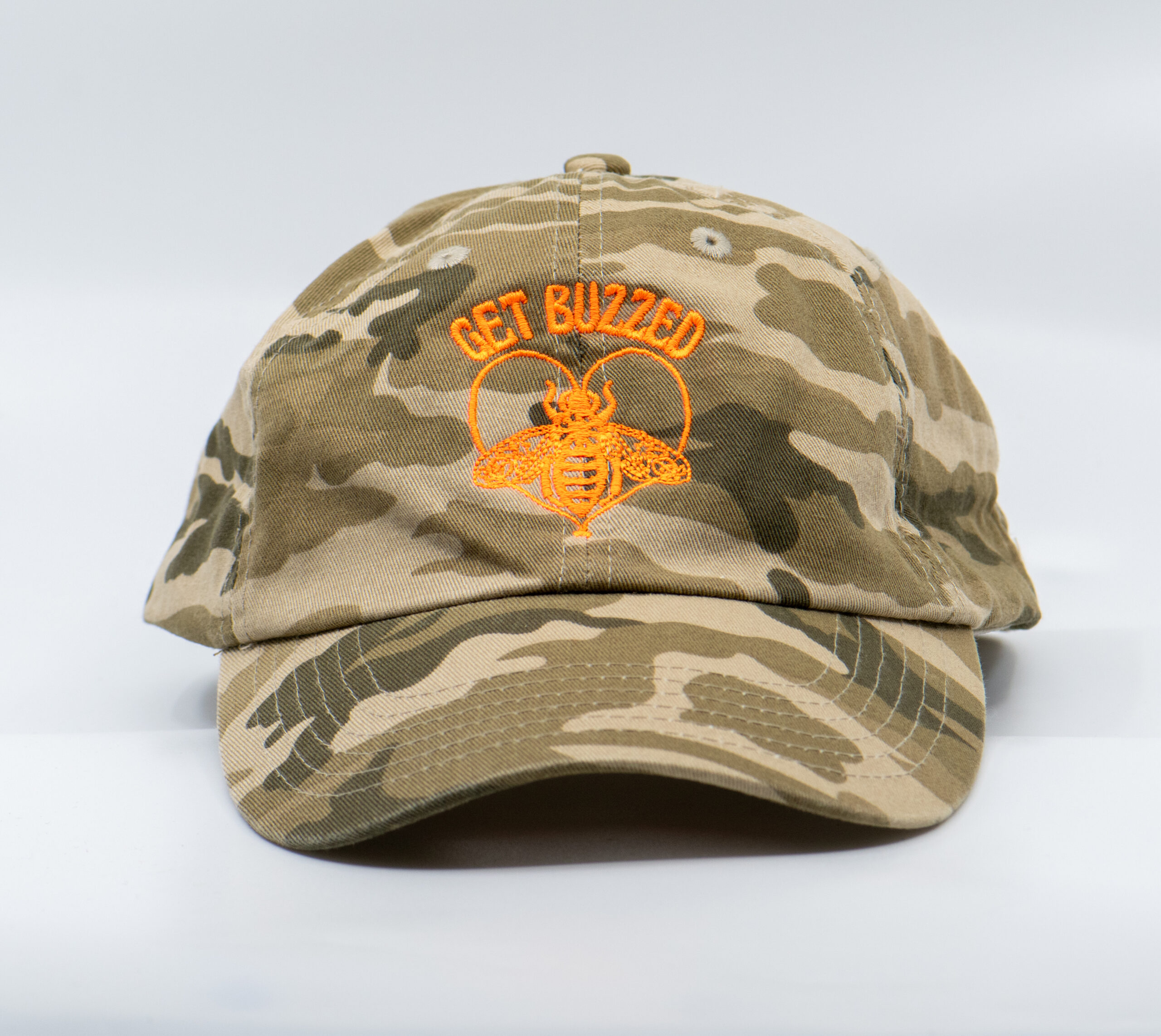 Get Buzzed Classic Dad Hat (Camo/Orange) - Rare Hawaiian